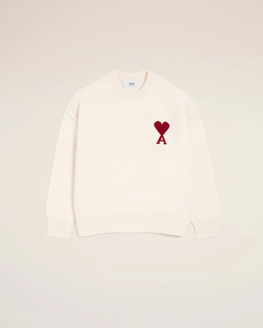 Pull Noir Col Rond Ami De Coeur En Laine