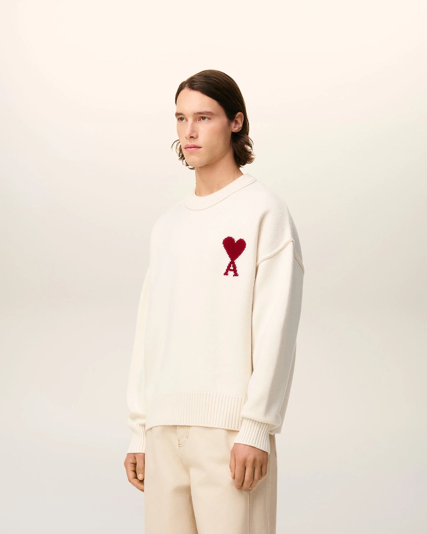Pull Noir Col Rond Ami De Coeur En Laine