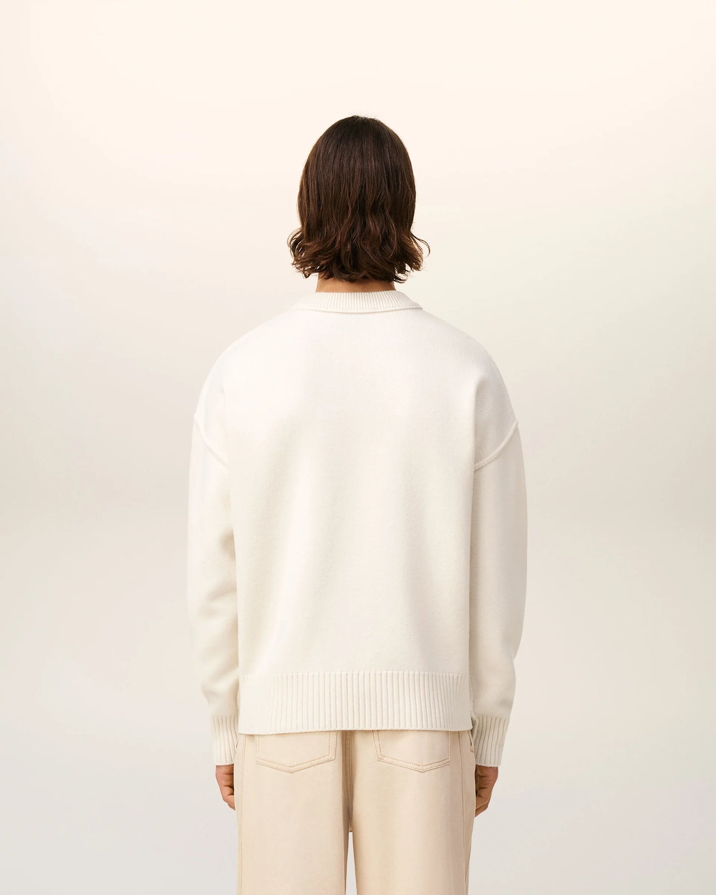 Pull Noir Col Rond Ami De Coeur En Laine