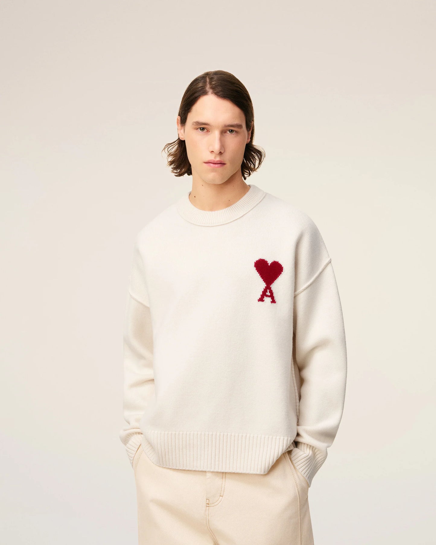 Pull Noir Col Rond Ami De Coeur En Laine